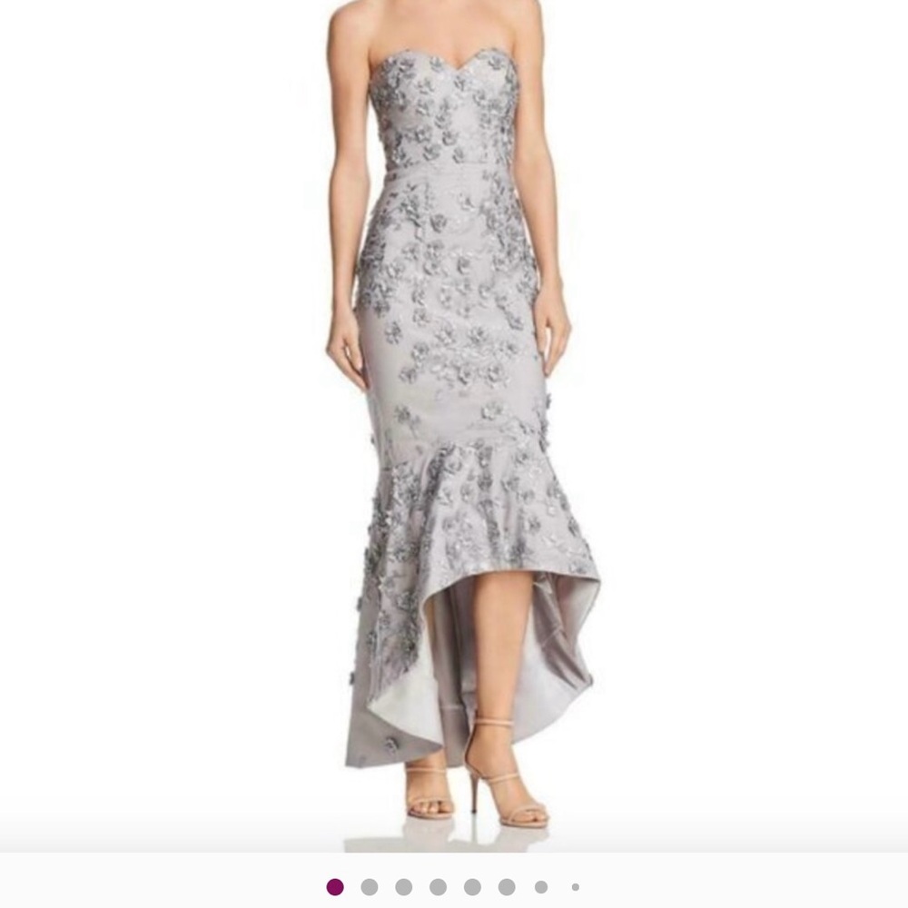 Elegant Strapless Gray Evening Dress